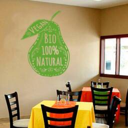 Vegan Restaurant Wall Decal Removable Vinyl Leaf Sticker 1849 - thumbnail 1