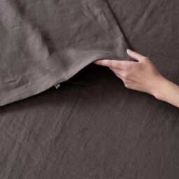 Linen Duvet Cover Set With Pillowcases, Muted Brown Bedding Sets Queen, King, Twin - thumbnail 3