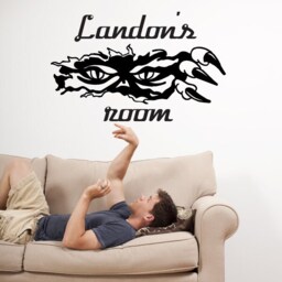 Custom Personalized Name & Monster Claw Wall Tear Decal Sticker Decor 02 - thumbnail 1