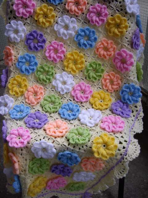 Granny Square Crochet Blanket Baby Crib - image 1