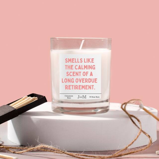 Long Overdue Retirement Candle. Cheeky Gifts. Congratulations Gift For Colleague - image 1