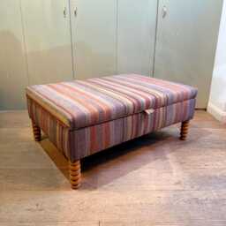 Bespoke Storage Ottoman in Customer's Own Fabric, Custom Sizes Available