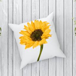 Sunflower Cushion , Botanical Plant Pillow Greenery Foliage Scatter Room Decor - Home - thumbnail 2