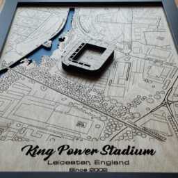 King Power Stadium Wall Art Laser Engraved Wood, Leicester City Fc Gift - thumbnail 3