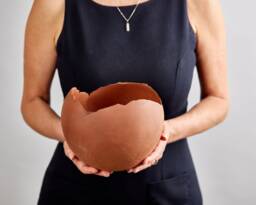 x-Large Brown Terracotta Natural Clay Ceramic Planter, Handmade Succulent Planter Pot, Unique Rustic Modern Home Decor - thumbnail 1