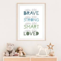 Daily Affirmation Print, Boys Nursery Prints, Quote, Bedroom Decor, Wall Art, You Are Loved, Playroom, Kids Art - thumbnail 2