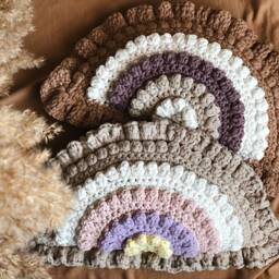 Rainbow Cushion, Crochet Nursery & Kids Room Decoration, %100 Cotton Yarn - thumbnail 2