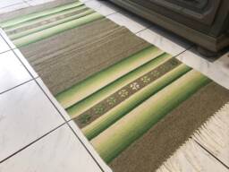 "Handwoven Wool Rug ""Green Meadow" - thumbnail 1