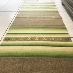 "Handwoven Wool Rug ""Green Meadow" - thumbnail 3