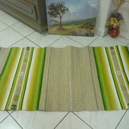 "Handwoven Wool Rug ""Green Meadow" - thumbnail 2