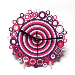 Desk Clock, Table Purple White Paper Accessories, Unusual Clock For Office Desk - thumbnail 3