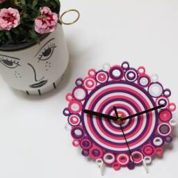 Desk Clock, Table Purple White Paper Accessories, Unusual Clock For Office Desk - thumbnail 4