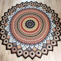 Mandala Blanket Peacock Plumes Afghan - thumbnail 1