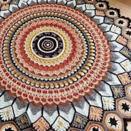 Mandala Blanket Peacock Plumes Afghan - thumbnail 4