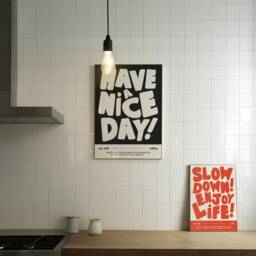Hallway Wall Art, Living Room Prints, Have A Nice Day Bold Typography Print, Fun Colourful Decor, Bedroom Positive Art - thumbnail 3