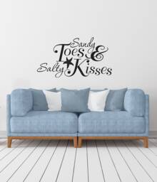 Sandy Toes & Salty Kisses Beach Decor, Decal, Starfish Wall House Decorations, Beachy Decor For Walls, Bathroom
