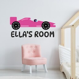 Racing Wall Sticker - Race Car Personalised Name & Colour Sports - thumbnail 2