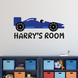 Racing Wall Sticker - Race Car Personalised Name & Colour Sports - thumbnail 3