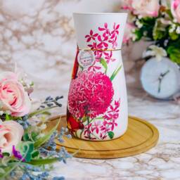 Handmade Decoupage Glass Vase, Butterfly Floral Design - thumbnail 2