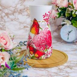 Handmade Decoupage Glass Vase, Butterfly Floral Design - thumbnail 3