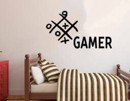 Gamer Wall Decal Video Game Controller, Removable Vinyl Sticker 3070 - thumbnail 1