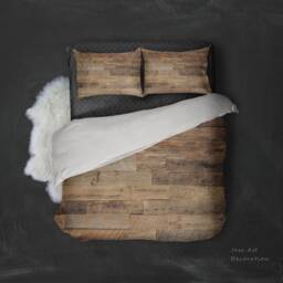 3D Wood Grain Duvet Cover Set, Natural Bedding - thumbnail 3