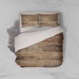 3D Wood Grain Duvet Cover Set, Natural Bedding - thumbnail 2