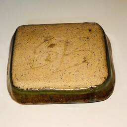 Amber Celadon & Fern Green Hand Made Pottery Soap Dish - thumbnail 2