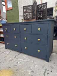 Large Painted Chest Of Drawers Merchant Navy Gold Elephant Handles