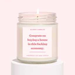 New Home Candle - Funny Housewarming For Friends Soy Wax Congrats On Buying A House - thumbnail 1