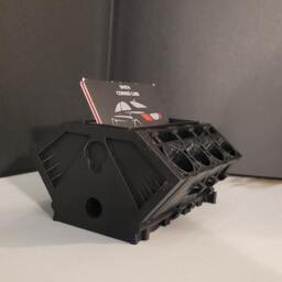 Car Engine Business Card Holder - Guy Mechanic Desk Organiser Gift For Mechanics - thumbnail 3