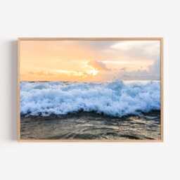 Ocean Wave Photography Print, Coastal Beach Wall Art Poster, Seaside Home Decor - thumbnail 2