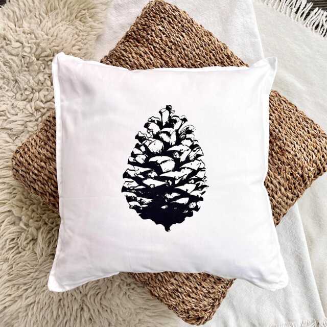 Cotton Pillowcase With Pine Cones, Hand-Printed, Screen-Printed, Cotton Pillowcase, Christmas Decoration, 50 X cm - image 1