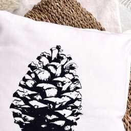 Cotton Pillowcase With Pine Cones, Hand-Printed, Screen-Printed, Cotton Pillowcase, Christmas Decoration, 50 X cm - thumbnail 2