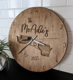 Personalized Engraved Wooden Wall Clock Custom Decor For Weddings, Anniversaries, Retirement & Office - thumbnail 1