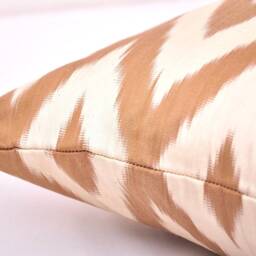 Chevron Ikat Lumbar Pillow Cover, Brown Accent Pillow, Boho Chic - thumbnail 3