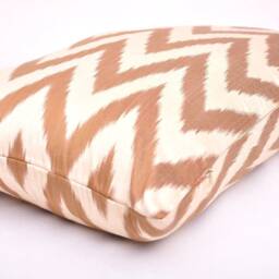 Chevron Ikat Lumbar Pillow Cover, Brown Accent Pillow, Boho Chic - thumbnail 2
