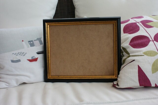 Handmade Black Picture Frame With Antique Gold Leaf Edge - image 1