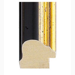 Handmade Black Picture Frame With Antique Gold Leaf Edge - thumbnail 3