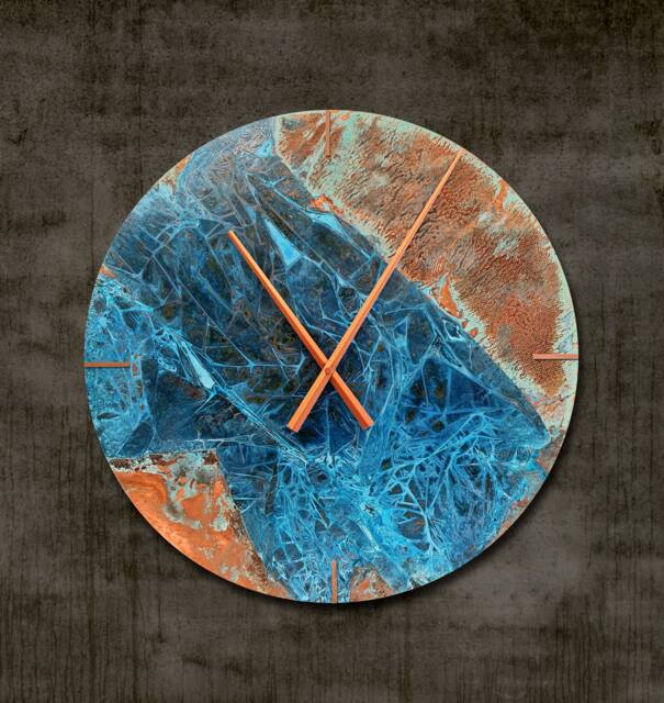 Wall Clock Pure Copper, Extra Large 30 Inches Clock, Handmade Copper Artistic Housewarming Gift, Round Xxl Size - image 1