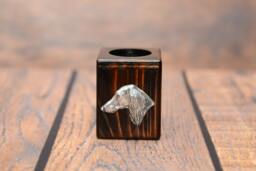 Saluki - Wooden Candlestick With Dog, Souvenir, Decoration, Limited Edition, Collection - thumbnail 1
