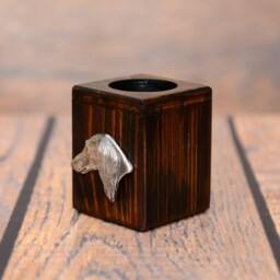 Saluki - Wooden Candlestick With Dog, Souvenir, Decoration, Limited Edition, Collection - thumbnail 2