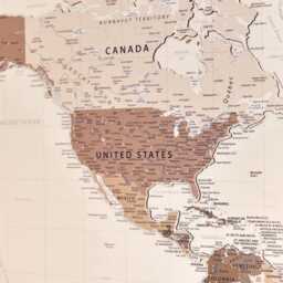 Wooden World Map Wall Art Travel With Pins, Framed 5Th Anniversary Gift Apartment Decor, Push Pin Hanging - thumbnail 4