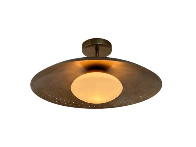 Handmade Brass Sputnik Chandelier - Mid Century Modern Disk Ceiling Light - image 1