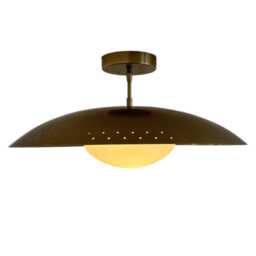 Handmade Brass Sputnik Chandelier - Mid Century Modern Disk Ceiling Light - thumbnail 4