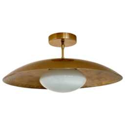 Handmade Brass Sputnik Chandelier - Mid Century Modern Disk Ceiling Light - thumbnail 3