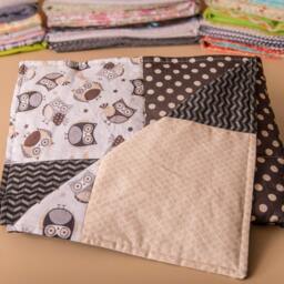 Baby Boy Quilt, Owl Quilt, Neutral Baby Boy Bedding, Gift, Shower Unique New Gift - thumbnail 2