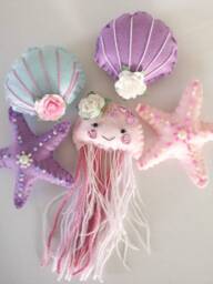 Sea Life Wall Hangings, Under The Sea Decor, Ocean Nursery Accessories, Felt Baby Shower Gift, Newborn Garland - thumbnail 1