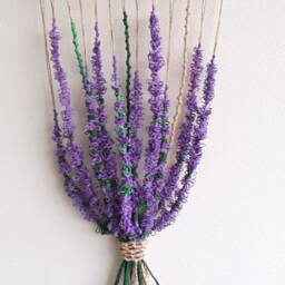 Lavender Flower Hand Knotted Wall Hanger /Handmade Home Decoration/Lavender Bouquet/House Plant /Macrame Lavender/Provencal Style/ - thumbnail 2