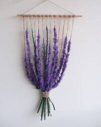 Lavender Flower Hand Knotted Wall Hanger /Handmade Home Decoration/Lavender Bouquet/House Plant /Macrame Lavender/Provencal Style/